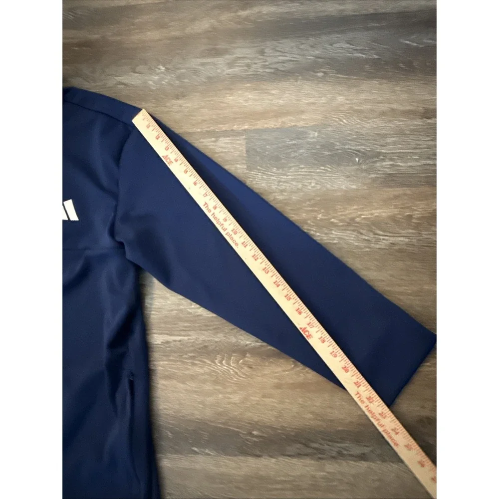 Adidas Men's Large Navy Qtr Zip Pullover Athletic Training Golf Jacket
